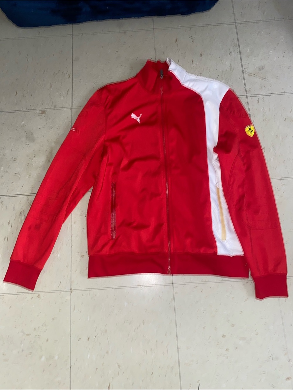 Y2K PUMA SCUDERIA FERRARI TRACK MENS FULL ZIP JACKET L POLYESTER